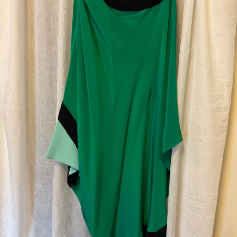 Green silk scarf dress